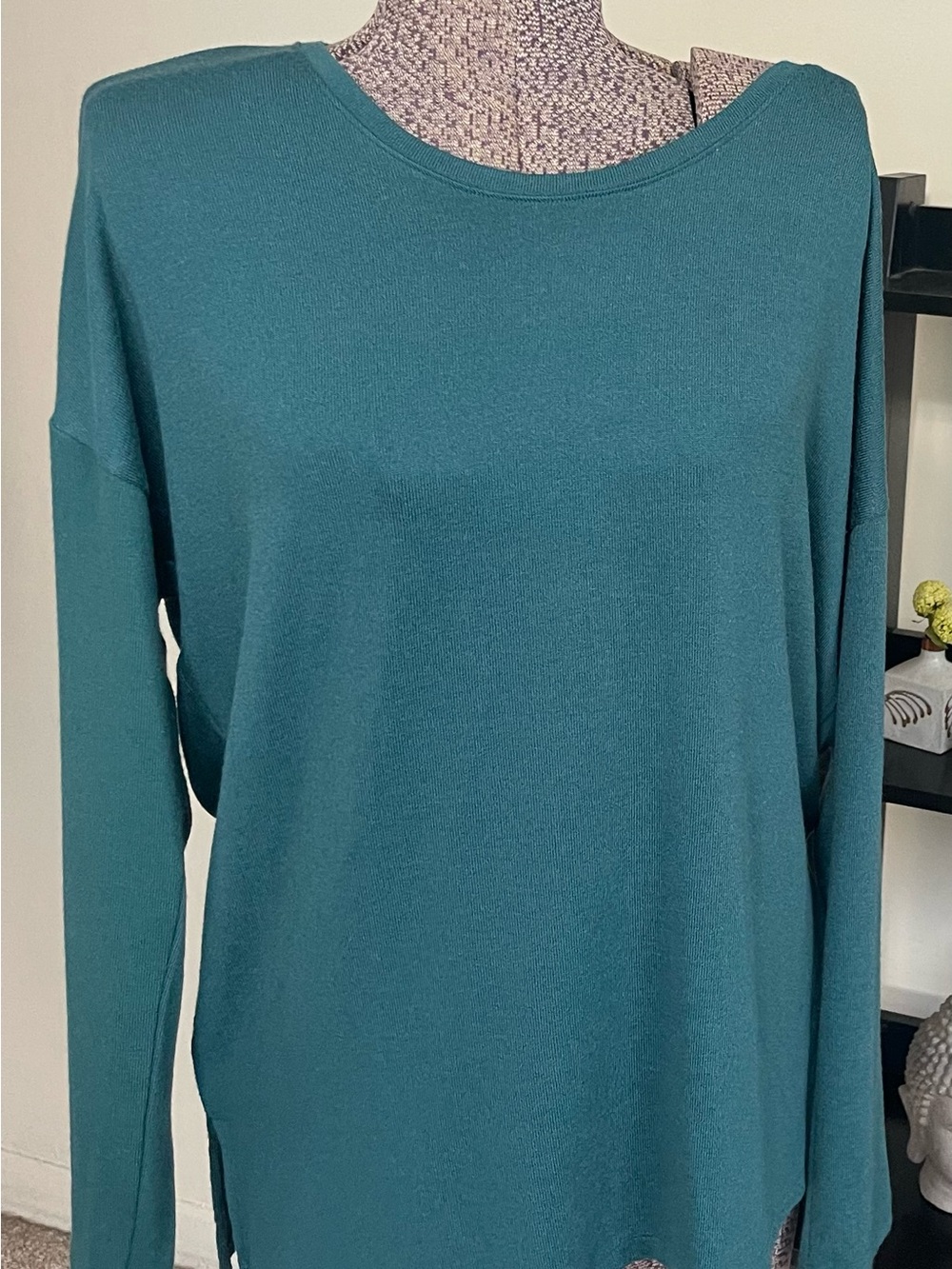 Banana Republic Teal Green Long Sleeve Crewneck Top
